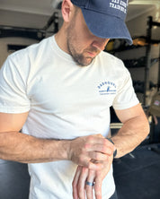 Early Bird Tee-Ivory and Navy
