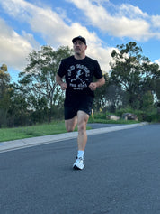 Run Club tee-Black and White
