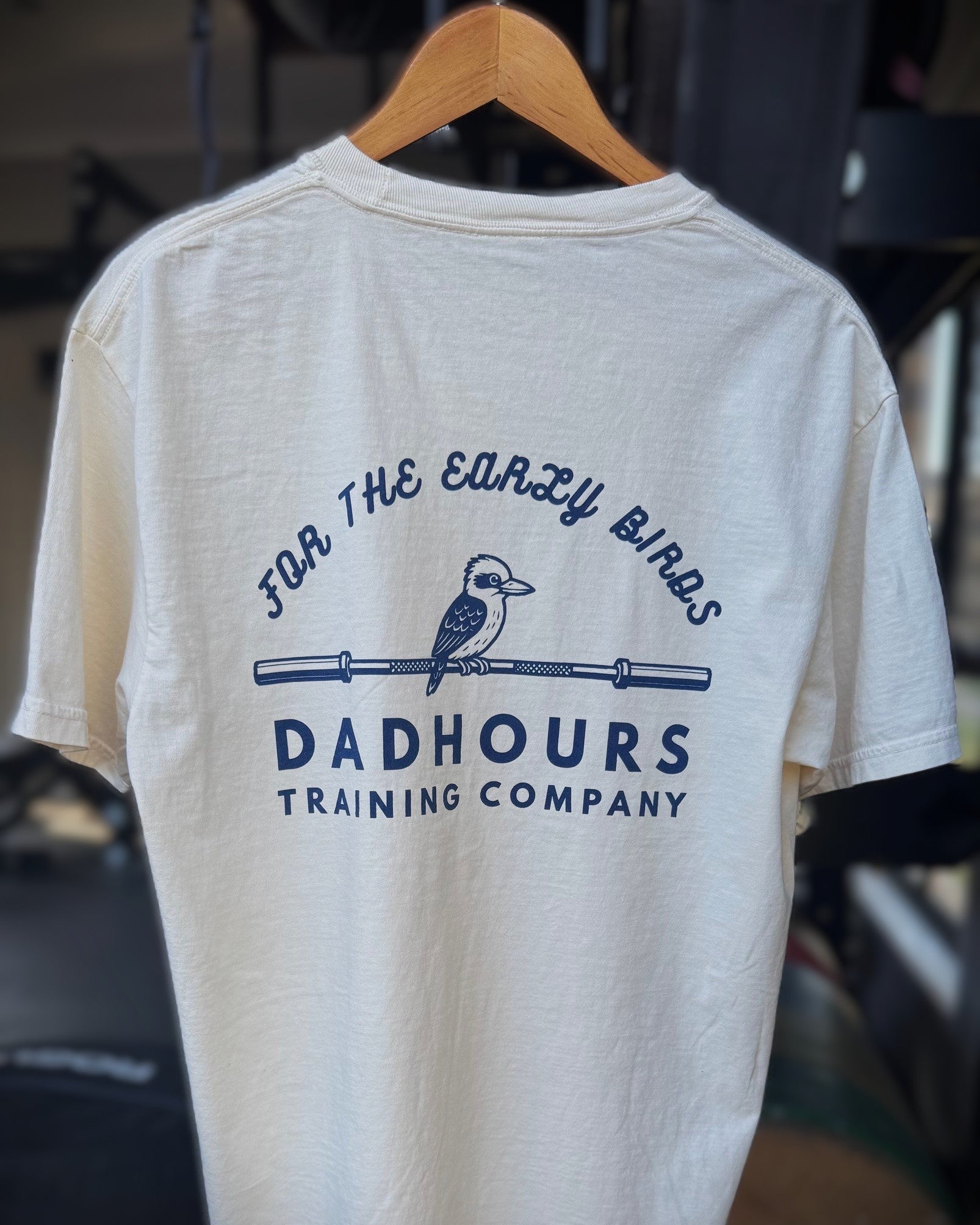 Early Bird Tee-Ivory and Navy